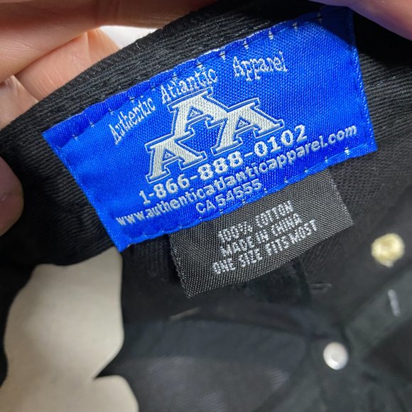 Vintage Hat Cap Strap Back Black Brown Bill Newfoundland Canada Embroidered - Picture 11 of 11